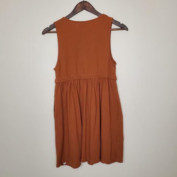 Free People Beach Brown Popcorn Textured Cotton Tank Mini Dress Womens XSmall - Picture 4 of 9
